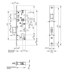 Wilka Panikschloss 6677PZ F24/35/92/9 Rechts Niro Funktion B geteilte Nuß DIN EN 179+1125 1-flügelig Nr. 6677.000016