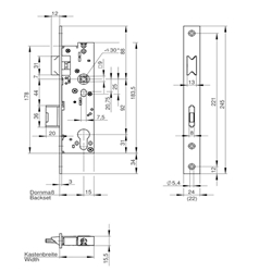 Wilka Panikschloss 6677PZ F24/35/92/9 Links Niro Funktion B geteilte Nuß DIN EN 179+1125 1-flügelig Nr. 6677.000015
