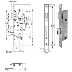 Wilka Panikschloss 6677PZ F24/40/92/9 Links Niro Funktion B geteilte Nuß DIN EN 179+1125 1-flügelig Nr. 6677.000028