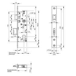 Wilka Panikschloss 6677PZ F24/40/92/9 Links Niro Funktion B geteilte Nuß DIN EN 179+1125 1-flügelig Nr. 6677.000028