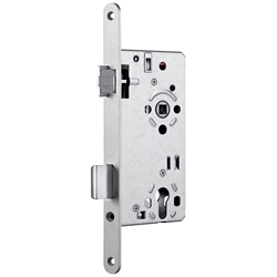 SSF Haustürschloss HT 28 mit Schrägstulp Stulp 38x400mm kantig, Edelstahl geschliffen, Schräge 5°, 65/92/10mm Din Rechts Nr. A2873 L/502 VRN SS 5