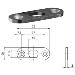 BMH Stangenschließblech 1143 Ls+Rs rund verzinkt DIN EN 179+1125 Nr. 1143.000001