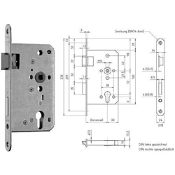 BMH Panikschloß 1028PZ F20/55/72/9 Links rund Niro Funktion B geteilte Nuß DIN EN 179 einflügelig Nr. 1028.000009