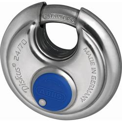 Abus Vorhangschloss,Diskus 24IB/70 2 Profilschlüssel, edelstahl Gehäuseb. 70mm,Gehäuset. 31mm,H 70mm, verschiedenschließend Nr. 02050