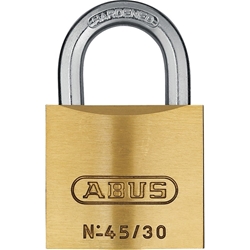 Abus Vorhangschloss 45/30 Lock-Tag 2 Profilschlüssel, Messing massiv Gehäuseb. 29mm,Gehäuset. 13,5mm,H 45mm Nr. 80611