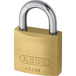 Abus Vorhangschloss 45/30 Lock-Tag 2 Profilschlüssel, Messing massiv Gehäuseb. 29mm,Gehäuset. 13,5mm,H 45mm Nr. 80611