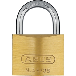 Abus Vorhangschloss 45/35 Lock-Tag 2 Profilschlüssel, Messing massiv Gehäuseb. 33mm,Gehäuset. 13,5mm,H 47mm Nr. 80612