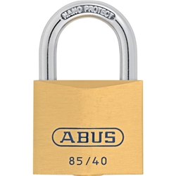 Abus Vorhangschloss 85/40 2 Profilschlüssel, Messing massiv Gehäuseb. 40mm,Gehäuset. 16mm,H 62mm, gleichschließend, 1253 Nr. 22698