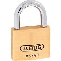 Abus Vorhangschloss 85/40 2 Profilschlüssel, Messing massiv Gehäuseb. 40mm,Gehäuset. 16mm,H 62mm, gleichschließend, 1253 Nr. 22698