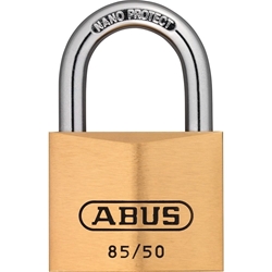 Abus Vorhangschloss 85/50 Servicezylinder, 2 Profilschlüssel, Messing massiv Gehäuseb. 50mm,Gehäuset. 18mm,H 77mm Nr. 10042379-01