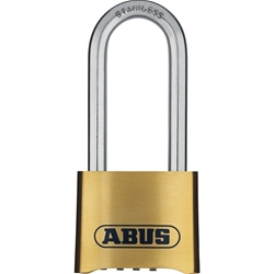 Abus AV-Zahlen-Vorhangschloss, Messing geschmiedet 180IB/50HB63 B/SB korrosionsgeschützt Gehäuseb. 53mm,Gehäuset. 25mm,H 113mm Nr. 26607