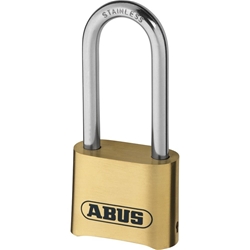 Abus AV-Zahlen-Vorhangschloss, Messing geschmiedet 180IB/50HB63 B/SB korrosionsgeschützt Gehäuseb. 53mm,Gehäuset. 25mm,H 113mm Nr. 26607