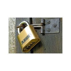 Abus AV-Zahlen-Vorhangschloss, Messing geschmiedet 180IB/50HB63 B/SB korrosionsgeschützt Gehäuseb. 53mm,Gehäuset. 25mm,H 113mm Nr. 26607