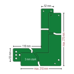 GFS Montageplatte für EH-Türwächter RAL 6029 grün, für Glasrahmentüren, Sondermaß Schenkellänge: 175mm, Schenkelbreite: 190mm Nr. 991170 (Diese Sonderanfertigung ist vom Umtausch ausgeschlossen)