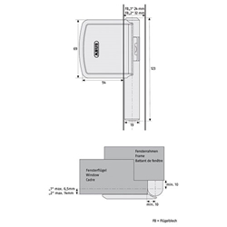 Abus FT-Fensteraushebesicherung, FAS101 Stahl braun lackiert Made in Germany, VdS-anerkannt Nr. 24487