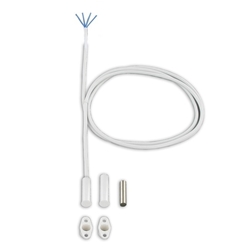 Rundreedkontakt mit Flansch inkl. Magnet VdS Klasse C weiß mit 6m Kabel Nr. 10295-6------10