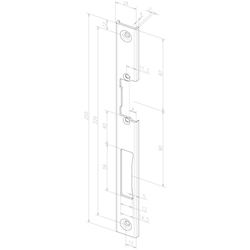 Assa U-Profilschließblech, für Türöffner, 391, Edelst. m.F+R,24x250kantig,DIN Rechts,edelstahl geschliff. einflügelig Nr. -------39135-05