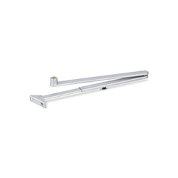 Geze HT-Gestänge, für Oben-Türschließer, Aluminium, TS 2000/4000, 150°, silberfarbig eloxiert zum Anschrauben, einflügelig (PG:06) 102421
