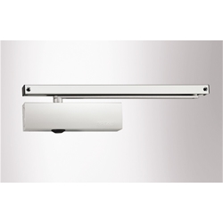 Geze HT-Oben-Türschließer, ohne Gleitschiene, EN 1-4, Aluminium, TS 3000 V, DIN Links-Rechts, RAL 9016 lackiert, einflügelig, Öffn.winkel 180°, EN 1154 (PG:23) 028350