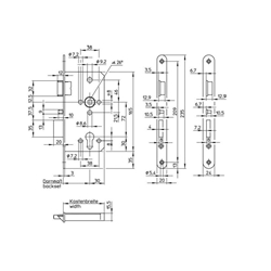 WILKA SV-Panik-Einsteckschloß 5495 Funktion E F24/60/72/8 Rechts Stulp 24x235x3 mm rund Edelstahl Nr. 5495.000012