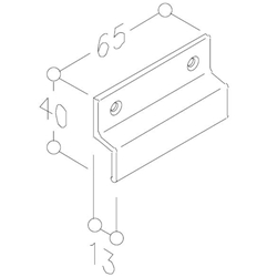 Glasfalzgriff Alu 8054K 65mm F1 ohne Steg