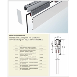 HELM Blende zum Aufklipsen 2100mm für Glasschiebetür für TB: 910-1100mm Alu edelstahloptik Nr. 00607903