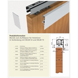HELM Blende zum Aufklipsen 1700mm für Holzsschiebetüren für TB: 710-900mm Alu edelstahloptik Nr. 006069.02