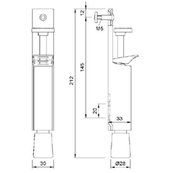 KWS Türfeststeller 1082 LM Kunstoff beschichtet RAL9016 weiß Rohr 10mm verlänger 50mm Hub Nr. 10827299001