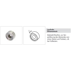 HELM Design-Schiebetürb eschlag Edelstahl, Distanzstück 15mm Ø 15mm Nr. 0890003