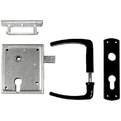 Universal Kastenschloß PZ 89/107K/320 mit hebender Falle Garnitur mit Kloben, Links/Rechts Auswärts/Einwärts