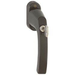 Fenstergriff FG 200, abschließbar, RAL8077 braun beschichet, 200 Nm, 10mm Nocken, gleichschl., Stift 50mm vorstehend, U52 ZN nach VDS-Richtl. 2536