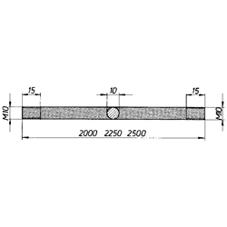 Rundstange 10/2500mm beidseitig Gewinde M10 verzinkt Nr. 7091 0250 33
