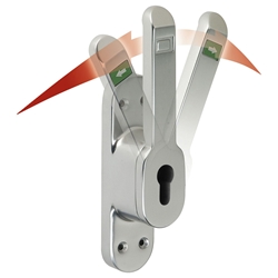 Vario Türtreibriegel 4235 PZ Ls+Rs verwendbar Stift 30mm RAL9016 weiß vorgerichtet für Profilhalbzylinder inkl. Gewindeansätze Nr. 4235 0210 73