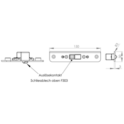 KFV Schließblech SFP EP26-2F-330 F30/150 Niro Rechts EN179/1125 Nr. 3483887