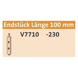 KFV Endstück V7710-230 100x14x30x8mm RAL9007 Rechts für 2-flügelige Holz-Türen (Stulp) mit 15mm Achsmaß Nr. 3451007