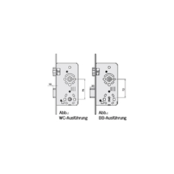 SSF Objekt Einsteckschloss 19 WC F20/55/78/8 Links Stulp rund, Niro Klasse 3 Flüsterfalle \u0026 Metallriegel Nr. A1901N80/541