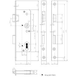 KFV Glastürschloß 521 1/2 PZW F20/35/72/8 Links silber kantig Nr. 3325747