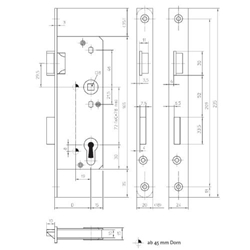 KFV Glastürschloß 521 1/2 PZW F20/35/72/8 Links silber kantig Nr. 3325747