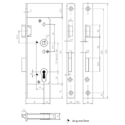 KFV Glastürschloß 521 1/2 PZW F20/45/72/8 Links silber kantig Nr. 3324305