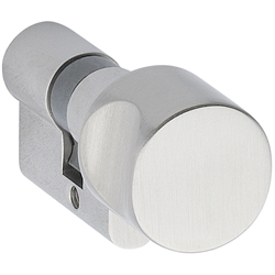 Bad-Knaufzylinder für Glastüren 6890, Glasstärke 8+10mm, Knauf auf Schloßseite, Oberfl. 20 (Mattnickel) Nr. 6985