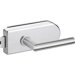 Glastür-Schlosskasten 6011 VENEZIA, ohne Lochung, Oberfläche F1 (silberfarben eloxiert), Lieferung ohne Griff Nr. 6678