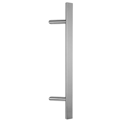 Stoßgriff Halbrundprofil Edelstahl matt H400mm BA300mm T85mm B120mm D40x25mm schräge Stützen inkl. M8 Gewindeeinsatz Nr. ES 4025.9.400.300 M8.3