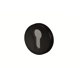 Schlüsselrosette rund PZ Edelstahl pulverbeschichtet RAL 9005 schwarz feinstruktur, Ø 52x9mm Nr. SR 52.5.64