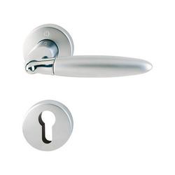 Hoppe OT-Drückergarnitur, mit Rosetten, rund, DIN Links-Rechts, PZ, VK8, Messing Athinai M156/19KV/19KVS, F49R/F98R mit Stütznocken, Gleitlager, TS 37-42mm Nr. 2711295