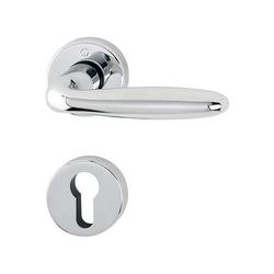 Hoppe OT-Drückergarnitur, mit Rosetten, rund, DIN Links-Rechts, PZ, VK8, Messing Verona M151/42KV/42KVS, verchromt-Resista mit Stütznocken, Gleitlager, TS 37-42mm Nr. 2749509