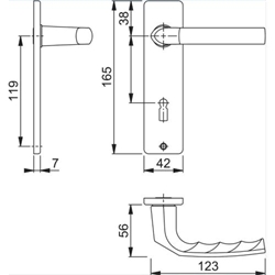 Drückergarnitur Birmingham 1117/202KP PZ mit Kurzschild F1 Alu Natur, duranorm® Nr. 2566340