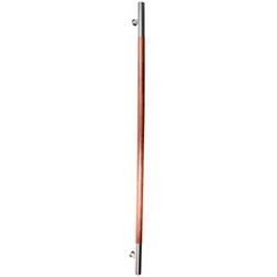 Stoßgriff Edelstahl / Jatoba H:1600mm BA:1400mm Ø 40mm mit geraden Stützen, M8 Gewindeeinsatz Edelstahl matt / Jatoba geölt