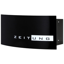 Knobloch Zeitungsfach Wien Blende: RAL9005 tiefschwarz Kasten: schwarz Maße (BHT): 395x190x155mm Nr. BS1520-SCH