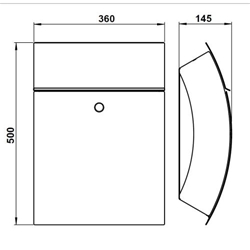 Albert Briefkasten Edelstahl matt Nr. 690770 Maße (BHT): 360x500x145mm