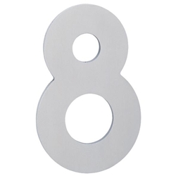 W+B Hausnummer 8 Edelstahl matt gebürstet H:145mm B:91mm T:2,5mm Nr. 5708 E 2